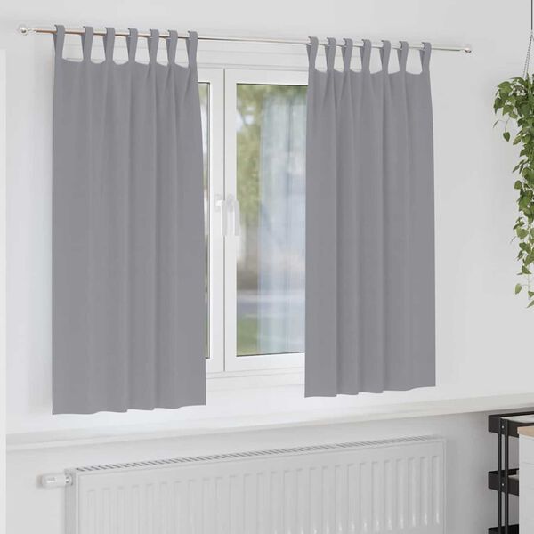 vidaXL M&oslash;rkl&aelig;gningsgardiner med ringe 2 pcs Lysegr&aring; 175 x 140 cm