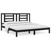 vidaXL sengeramme 200x200 cm massivt fyrretr&aelig; sort
