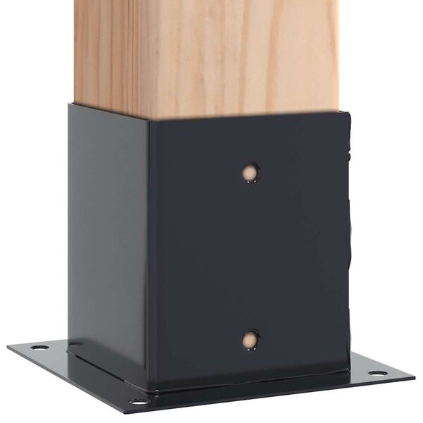 vidaXL stolpef&oslash;dder firkantet 4 stk. 121x121 mm pulverlakeret st&aring;l