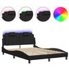 vidaXL sengeramme Viana med LED uden madras 140x200 cm sort