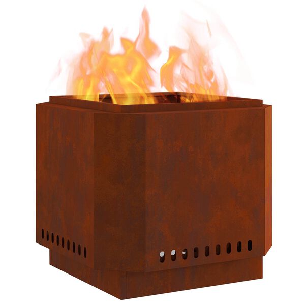 vidaXL R&oslash;gfri ildsted Brun 58 x 58 x 51 cm Cortenst&aring;l
