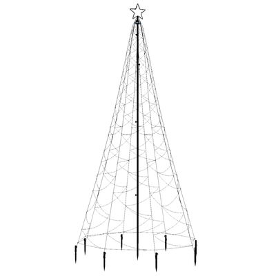 vidaXL juletræ med metalstolpe 500 LED'er 3 m blåt lys