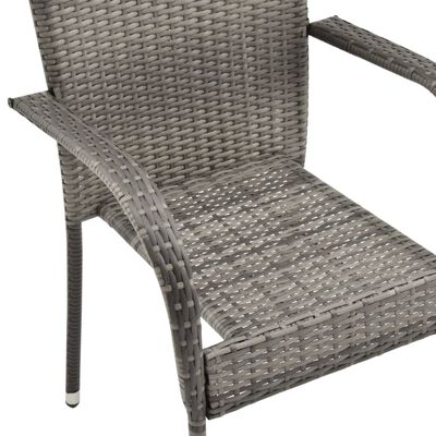 vidaXL stabelbare udendørsstole 6 stk. polyrattan grå