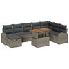 vidaXL Havesofa S&aelig;t 9 stk. Gr&aring; polyrattan