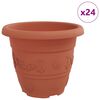 vidaXL Rund Blomsterpotte 24 stk. Mursten R&oslash;d &Oslash; 22 x 18 cm Plastik