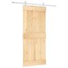 vidaXL Skyded&oslash;r Natur og hvid 90 x 210 cm Massivt Fyrretr&aelig;