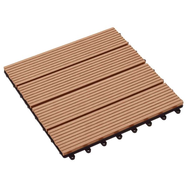 vidaXL Terrasse Flise 11 pcs Teaktr&aelig; 30 x 30 cm WPC