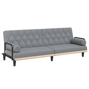 vidaXL sovesofa med arml&aelig;n stof lysegr&aring;