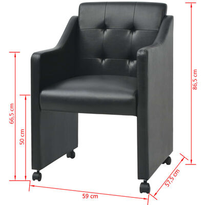 vidaXL spisebordsstole 6 stk. sort kunstlæder