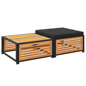 vidaXL havebord med skammel massivt akacietr&aelig;