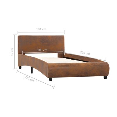 vidaXL sengestel 100 x 200 cm kunstlæder brun