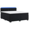 vidaXL Box Spring Seng med Madras og LED Sort 200 x 200 cm Velour