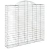 vidaXL buet gabionkurv 200x30x180/200 cm galvaniseret jern