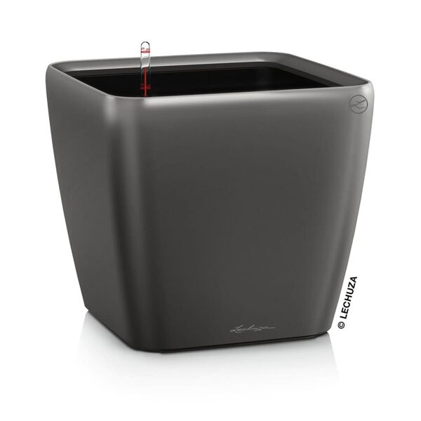 LECHUZA plantekrukke QUADRO LS 21 ALL-IN-ONE metallisk sort