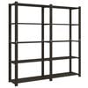 vidaXL opbevaringsreol 5 hylder 170x38x170 cm massivt fyrretr&aelig; sort