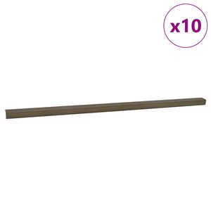 vidaXL Trinkantprofiler 10 stk. Brun 67 x 3.5 x 3 cm Aluminium