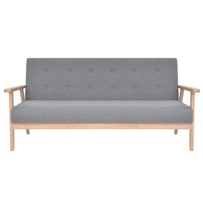 vidaXL 3-personers sofa i stof lysegrå