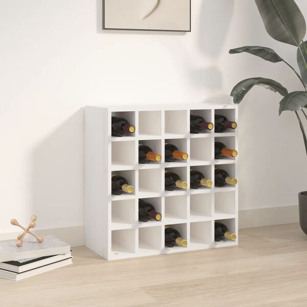 vidaXL vinskab hvid 56x25x56 cm massivt træ fyrretræ