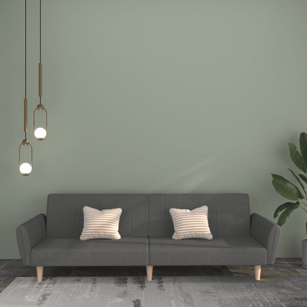 vidaXL 2-personers sovesofa stof lysegr&aring;