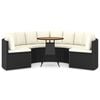 vidaXL sofas&aelig;t til haven 7 dele med hynder polyrattan sort