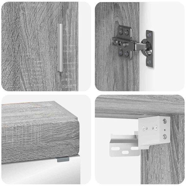 vidaXL Badev&aelig;relsesm&oslash;bel s&aelig;t med d&oslash;r TULUM Gr&aring; Sonoma Konstrueret tr&aelig;