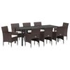 vidaXL Have Spisebordss&aelig;t 9 stk. Brun polyrattan