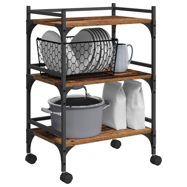 vidaXL K&oslash;kkenvogn Gammelt tr&aelig; 50 x 35 x 75.5 cm Konstrueret tr&aelig;