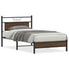 vidaXL sengeramme uden madras 107x203 cm konstrueret tr&aelig; brunt eg