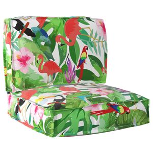 vidaXL Palle Pudes&aelig;t Blomstret 2 pcs Tropisk jungle Oxford stof