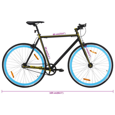 vidaXL cykel 1 gear 700c 59 cm sort og blå