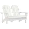 vidaXL 2-personers Adirondack-havestol massivt grantr&aelig; hvid