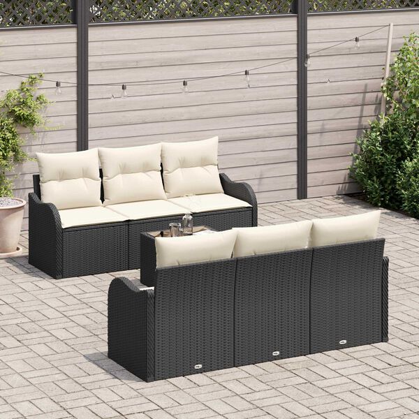 vidaXL Havesofa S&aelig;t Sort 55 x 55 x 37 cm polyrattan