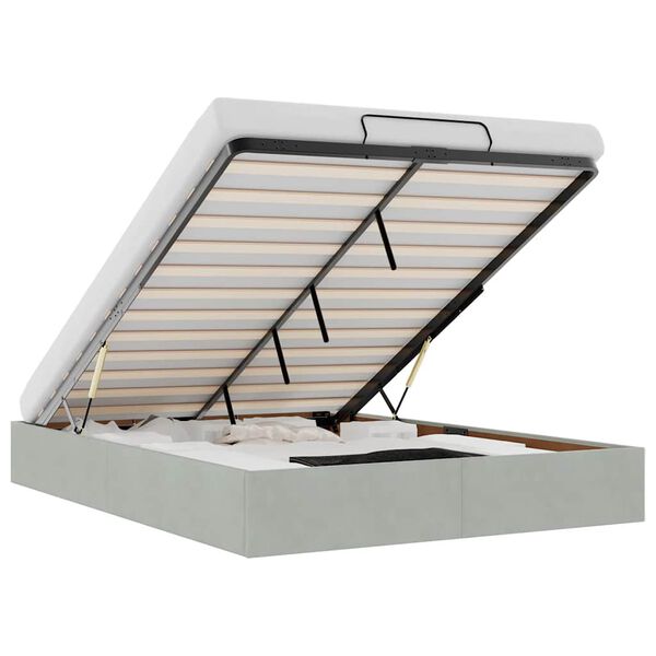 vidaXL osmannisk sengeramme uden madras 140x200 cm fløjl lysegrå