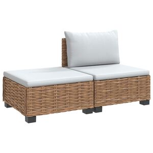 vidaXL 2 stk. Rattan Lounge S&aelig;t med Puder GENDT Naturlig rattan