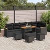 vidaXL Havesofa S&aelig;t 10 pcs Sort polyrattan
