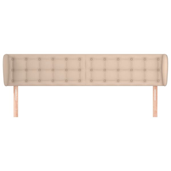 vidaXL sengegavl med kanter 163x23x78/88 cm kunstl&aelig;der cappuccino