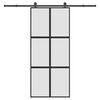 vidaXL skyded&oslash;r med hardwares&aelig;t 90x205 cm h&aelig;rdet glas og aluminium