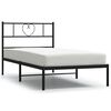 vidaXL sengeramme med sengegavl 90x190 cm metal sort