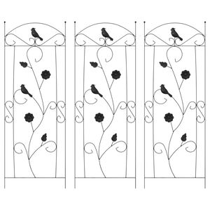vidaXL Havehegn 3 pcs Sort 112 x 40 cm St&aring;l