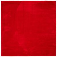 vidaXL gulvtæppe HUARTE 200x200 cm kort luv og vaskbart rød