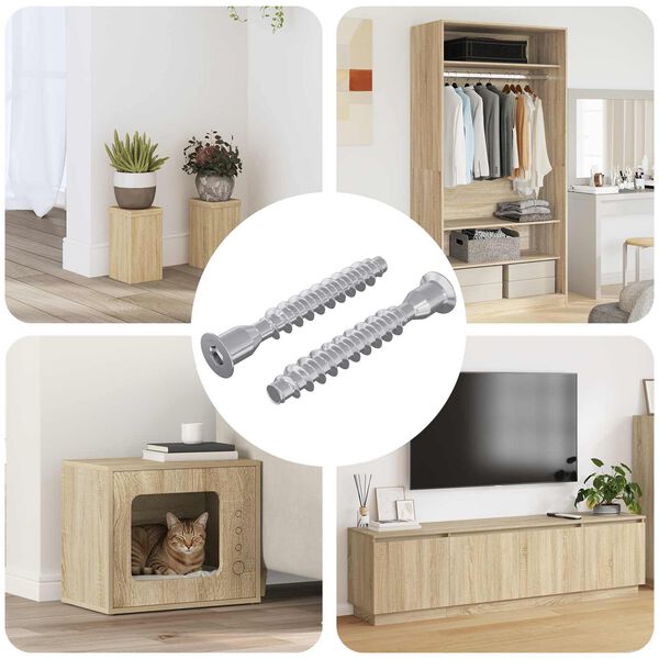 vidaXL Bekr&aelig;ftelsesskruer 2 pcs S&oslash;lv &Oslash;7 x 50 mm Metal