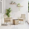 vidaXL Have Bistro Sæt 3 pcs Beige Poly rattan
