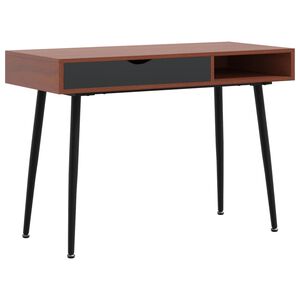 vidaXL skrivebord med skuffe 110x50x75 cm konstrueret tr&aelig; brun