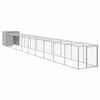 vidaXL h&oslash;nsehus med l&oslash;beg&aring;rd 110x1017x110 cm galvaniseret st&aring;l lysegr&aring;