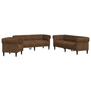 vidaXL sofas&aelig;t 3 dele stof brun