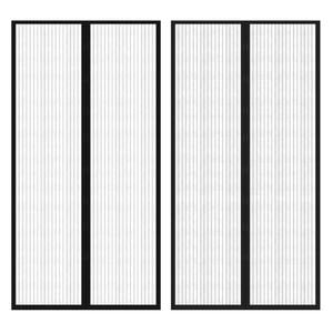 vidaXL d&oslash;rgardin insektnet magnetisk 2 stk. 210 x 100 cm sort