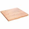 vidaXL bordplade 60x60x(2-4) cm behandlet massivt egetr&aelig; lysebrun