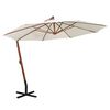 vidaXL h&aelig;ngende parasol 350 cm tr&aelig;stang hvid