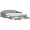vidaXL daybed med udtr&aelig;k og skuffer 90x190 cm stof lysegr&aring;