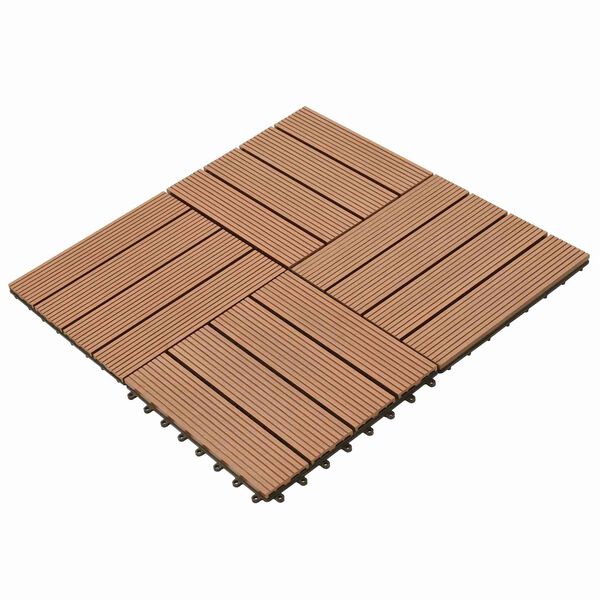 vidaXL Terrasse Flise 11 pcs Brun 30 x 30 cm WPC